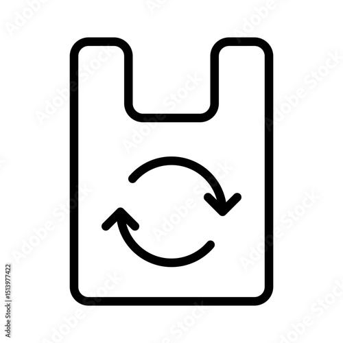 Recycled Plastic Bag Icon Vector. Eco reuse plastic bag Logo