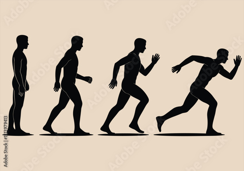 Vector art shows the silhouette of a man, a woman, and a young man, embodying human figures in simple form