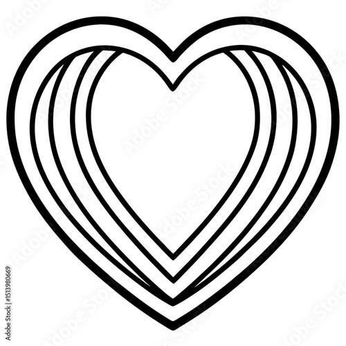 Love romantic themed word in artistic sketch style Line Art Vector illustration