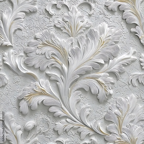 Classic wall with detailed floral carvings high resolution photo