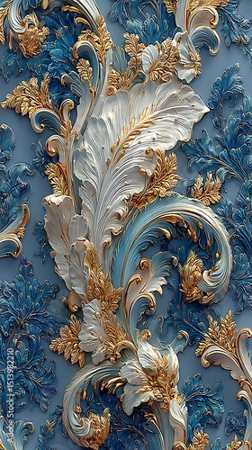 Decorative wall panel with royal flourishes high resolution photo