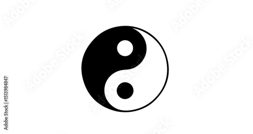 Yin Yang Symbol for Harmony and Balance | Taoism Vector Icon
