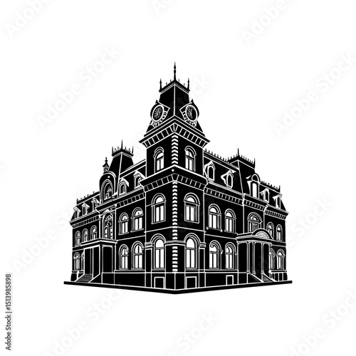 Victorian Mansion Silhouette