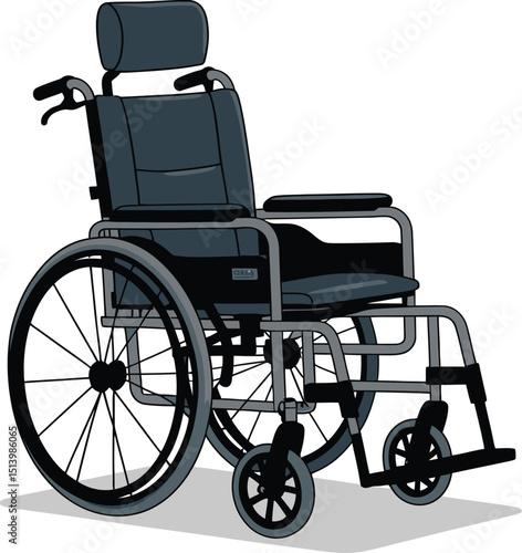 Illustrated Wheelchair Depiction on White Background, Representing Healthcare, Disability, and Accessibility Needs