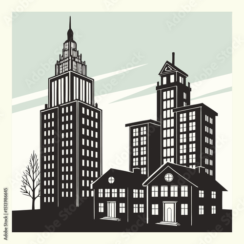 Metropolitan Cityscape with Mixed Architecture