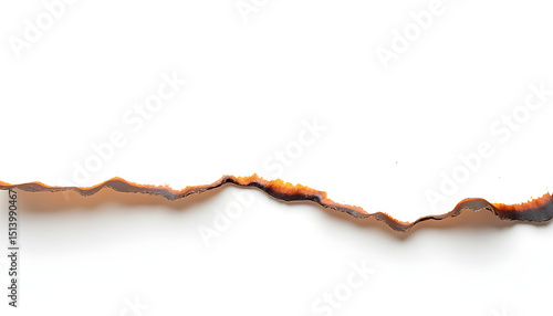 white burnt paper with burnt edges isolated transparent background