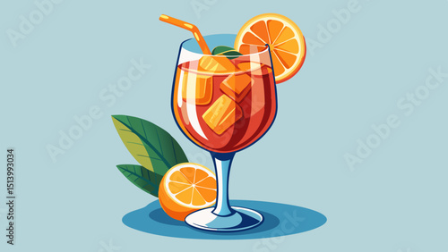 Aperol Spritz cocktail drink on a white isolated background.
