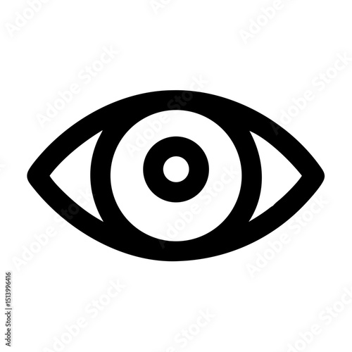 Eye icon vector graphic illustration symbol sight vision look see optical sign design element simple