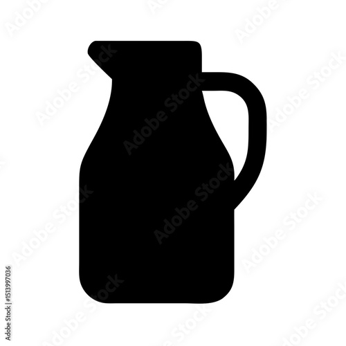 Black silhouette of a pitcher or jug vector illustration for kitchenware and drinkware needs