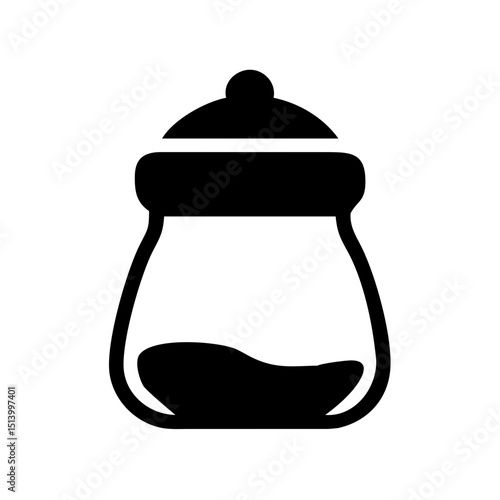 Stock vector graphic of a sugar bowl with lid for cooking and baking needs kitchenware design