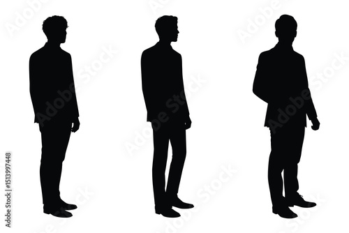 Three man silhouette set stock vector illustration art design template