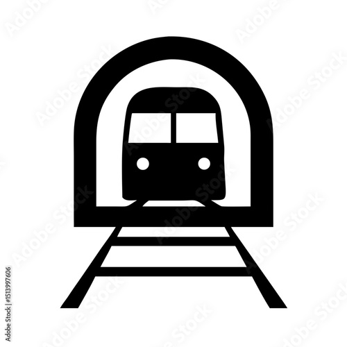 Subway train underground metro rail transportation public transit tunnel icon vector image art