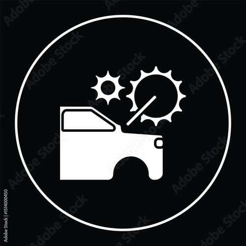 Repair car illustration. Icon of car maintance in garage and workshop