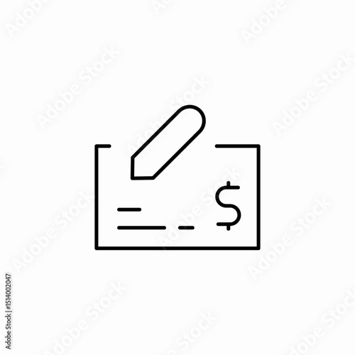 bank cheque icon sign vector