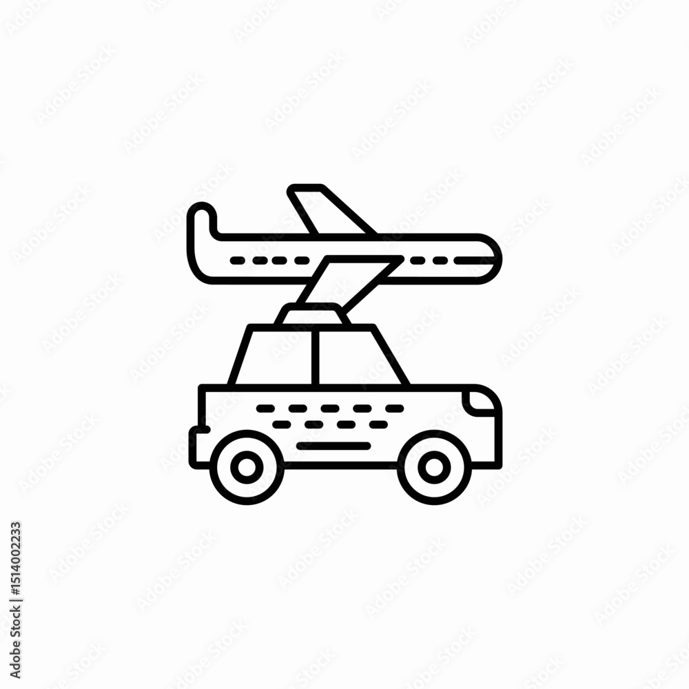car plane vehicle icon sign vector car plane vehicle icon sign vector