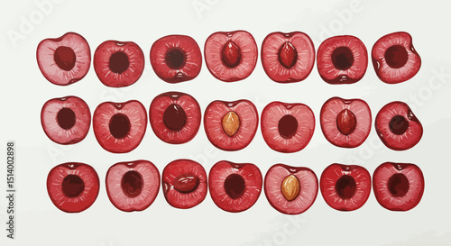 Watercolor Painting Shows Vibrant Juicy Watermelon Slices Arranged On A White Background Creating A Fresh Summery Composition With A Playful Inviting Mood