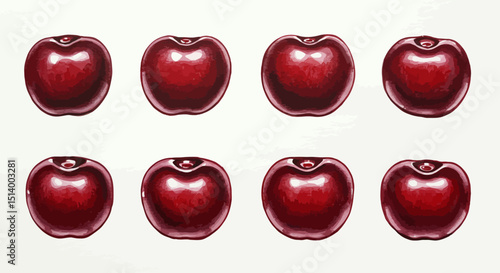 Five Vibrant Watermelon Slices Rendered In A Watercolor Vector Style Create A Refreshing And Summery Mood With Their Bright Reds Greens And Crisp Detail