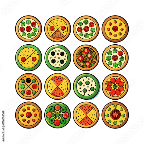 Assorted Pizza Toppings and Styles