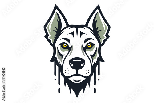 Artistic Dog Head Tattoo Vector for T Shirt Design