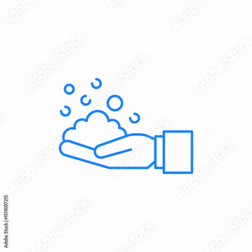 hand holding soap icon sign vector