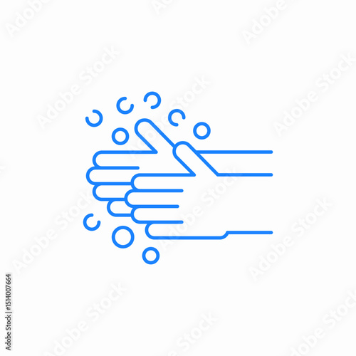 hands washing bubbles icon sign vector
