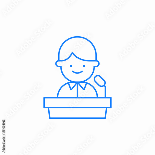 man speaker podium icon sign vector