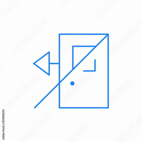 no exit door icon sign vector
