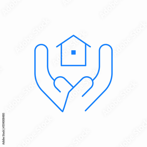 protect house hands icon sign vector