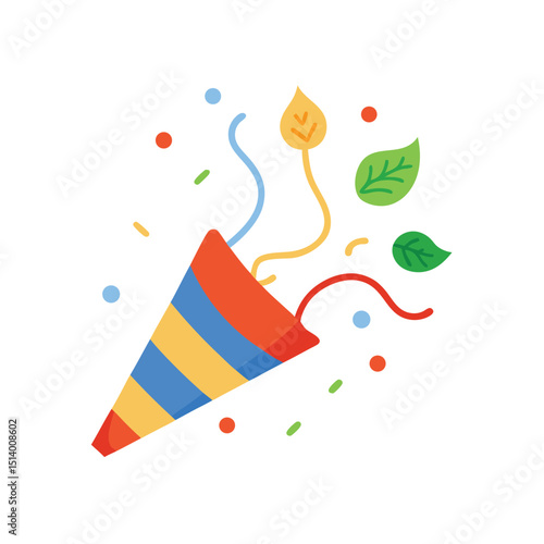 Festive party popper confetti celebration design