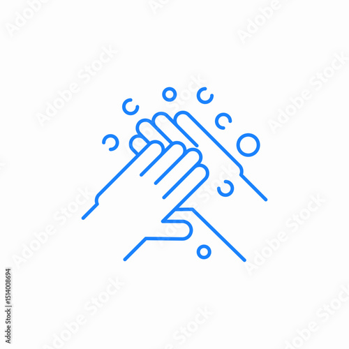 scrubbing soapy hands icon sign vector
