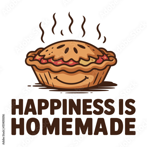 Happiness Is Homemade Pie Smile T Shirt Design
