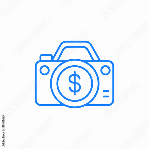 photography cost icon sign vector