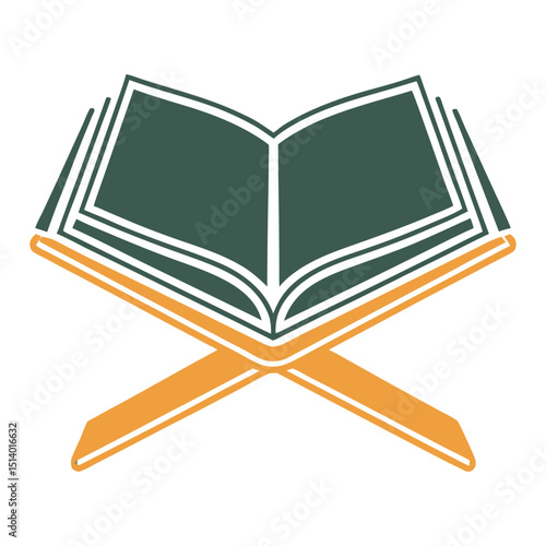 Quran Study Icon with Open Book Design.