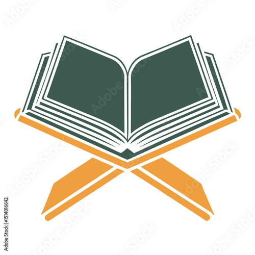 Religious Book Symbol for Islamic Education.
