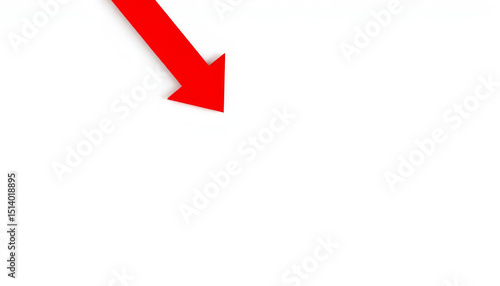 Free Download Bold red arrow graphic on a white background for minimalistic design concept - GFXLoad