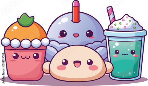 vector illustration of a set of easter eggs