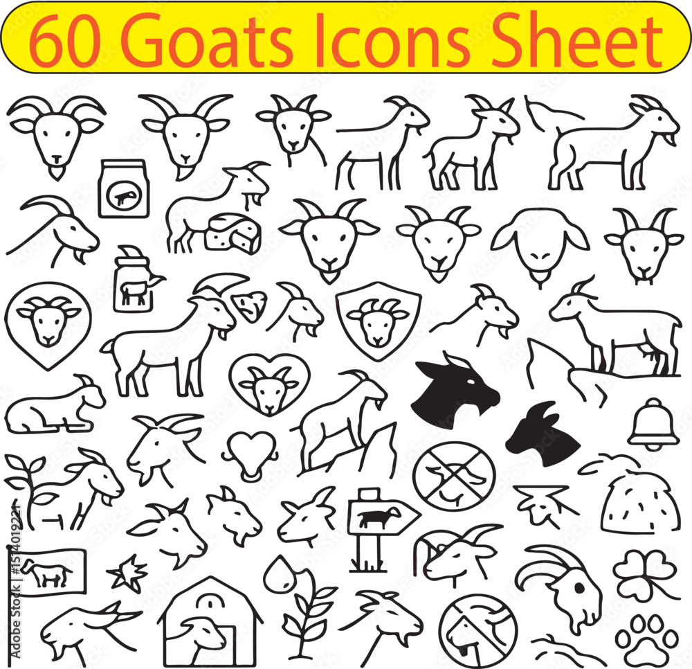 Goats icons sheet Goats icons sheet