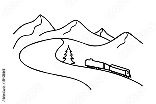 Train journey through majestic mountain landscape scenic route