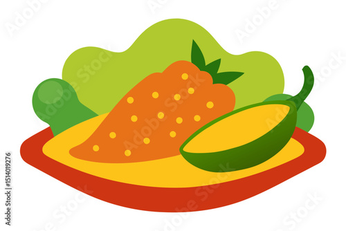 Spicy Mexican Elote with Cheese and Lime Vector Art