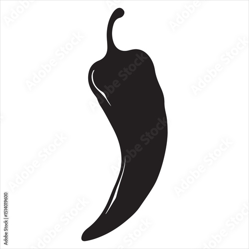Illustration of a Chili Pepper Glyph Icon