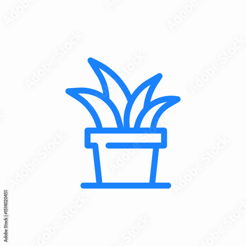 aloe vera pot icon sign vector