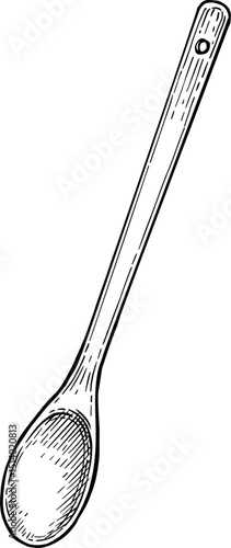 Wooden spoon ink sketch.