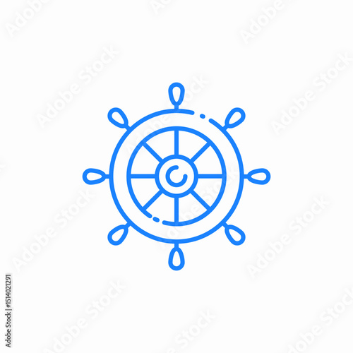 ship helm icon sign vector