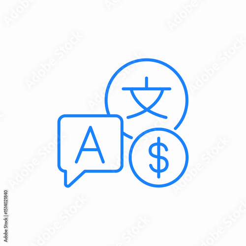 translation cost icon sign vector