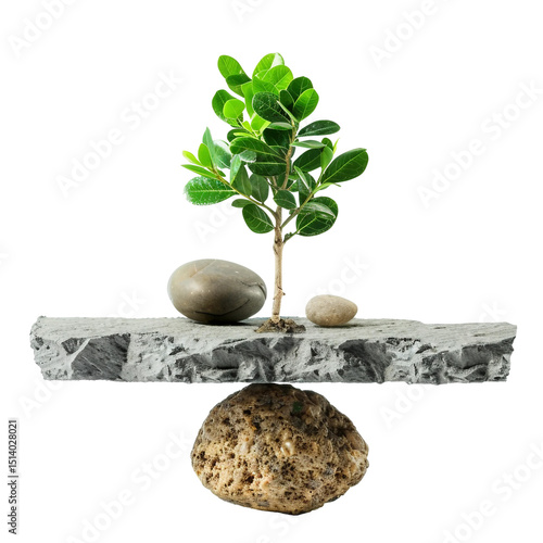 Balancing Economic Growth with Environmental Sustainability in Modern Development Isolated on Transparent Background