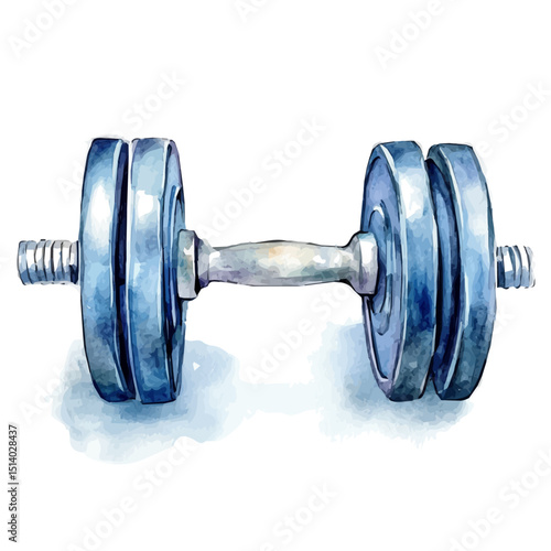 My Watercolor illustration, pink dumbbell isolated on a white background, illustration, AI painting design, vector illustration set, eps format	
