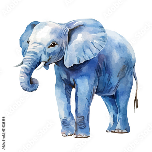 My Watercolor illustration, illustration elephant painting isolated on a white background, illustration, AI painting design, vector illustration set, eps format	