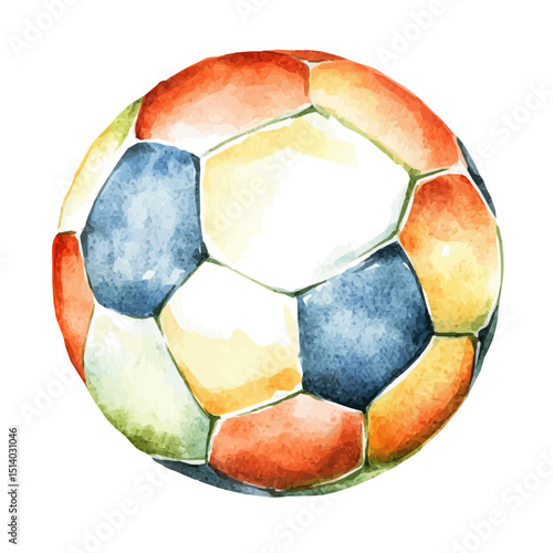 My Watercolor illustration, illustration football painting isolated on a white background, illustration, AI painting design, vector illustration set, eps format	