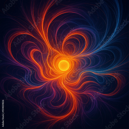 Quantum Surge: A Dynamic Flow of Abstract Energy Waves, Pulsing Light, and Infinite Motion.