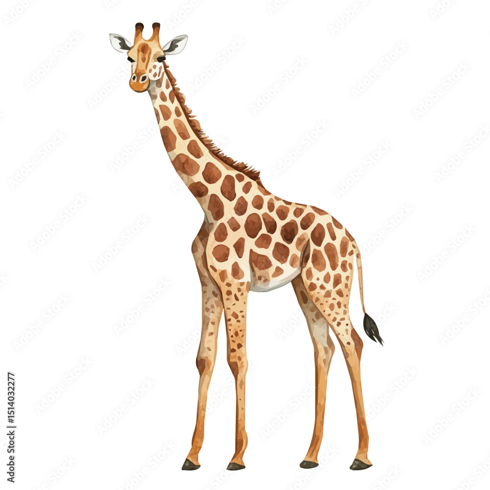 My Watercolor illustration, illustration giraffe painting isolated on a white background, illustration, AI painting design, vector illustration set, eps format My Watercolor illustration, illustration giraffe painting isolated on a white background, illustration, AI painting design, vector illustration set, eps format